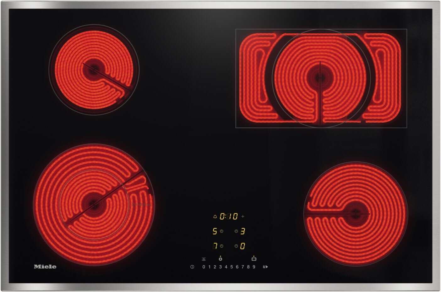 Miele Autark-Glaskeramikfeld KM 6542 FR (schwarz-edelstahl) 3 Jahre Premiumshop Garantie